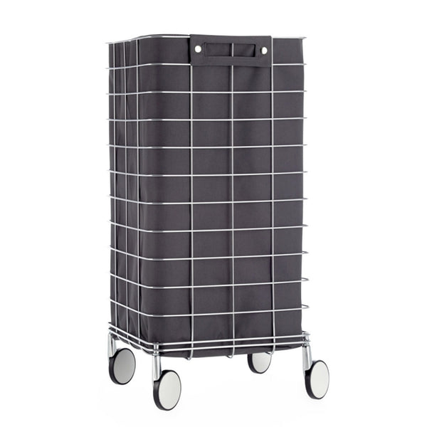 Decor Walther Trolley Çamaşır Sepeti, Tekerlekli - Antrasit/Krom
